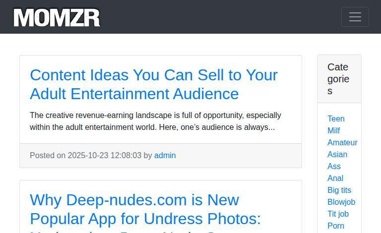 What kind of content is accepted on momzr.com/news? adultdudes